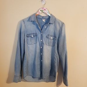 J Crew Keeper Chambray Denim Shirt Size 6
